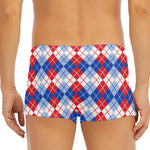 American Argyle Pattern Print Men's Short Boxer Briefs