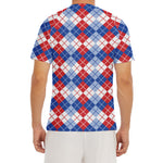American Argyle Pattern Print Men's Short Sleeve Rash Guard