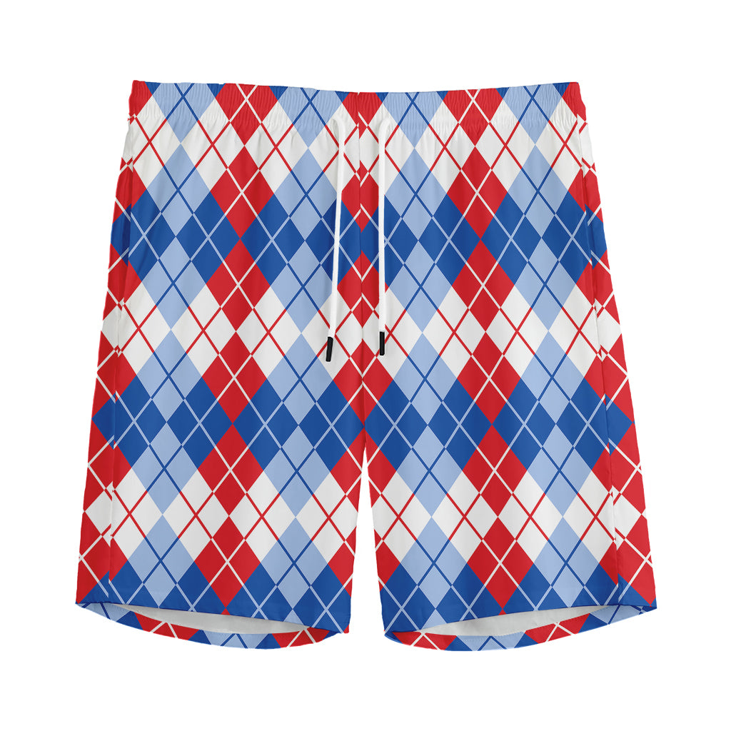 American Argyle Pattern Print Men's Sports Shorts