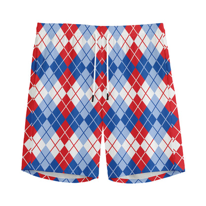American Argyle Pattern Print Men's Sports Shorts