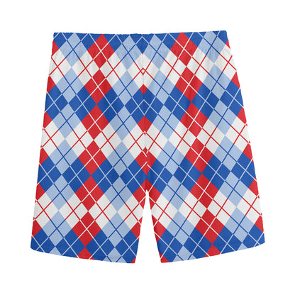 American Argyle Pattern Print Men's Sports Shorts