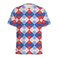 American Argyle Pattern Print Men's Athletic T-Shirt