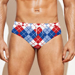 American Argyle Pattern Print Men's Swim Briefs