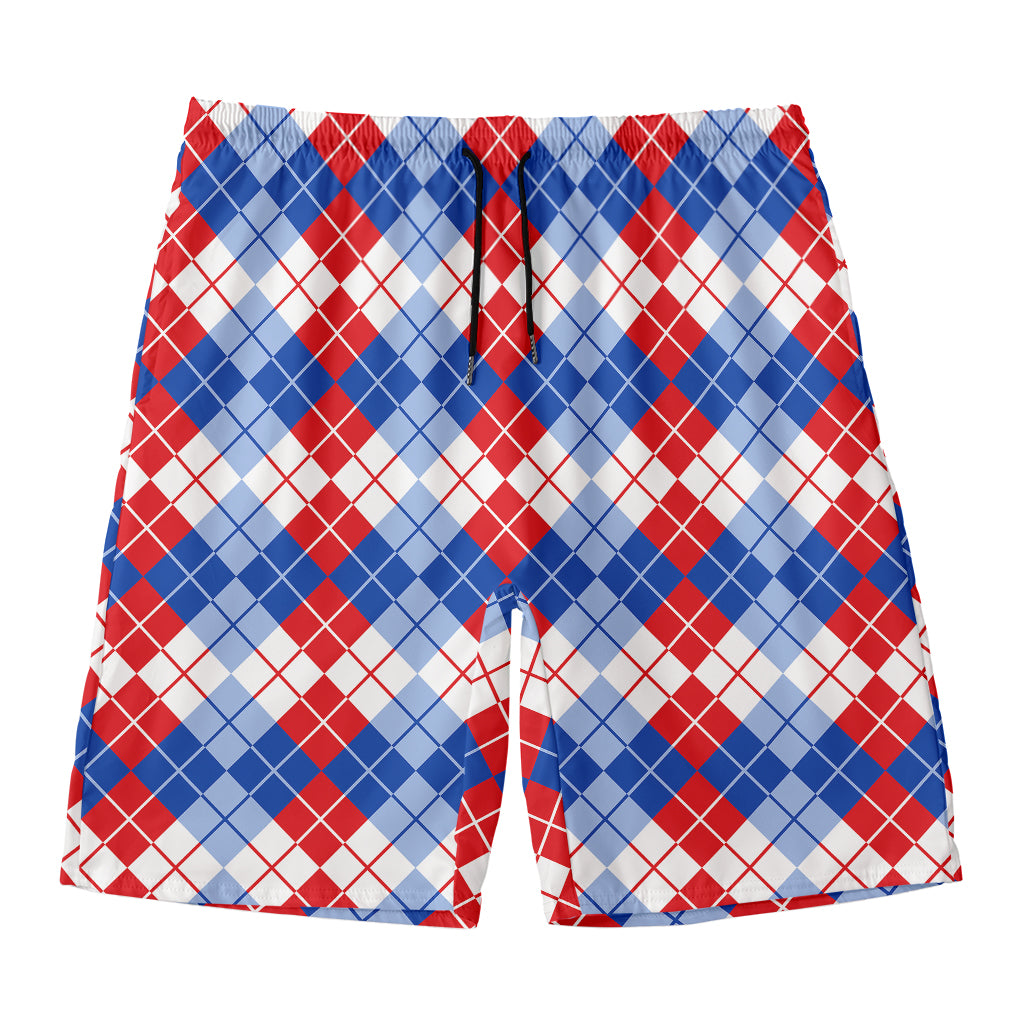 American Argyle Pattern Print Men's Swim Trunks