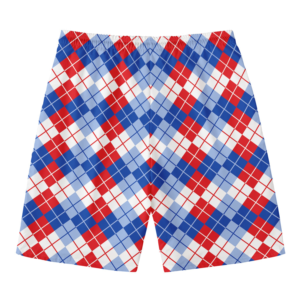 American Argyle Pattern Print Men's Swim Trunks