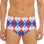 American Argyle Pattern Print Men's Triangle Swim Briefs