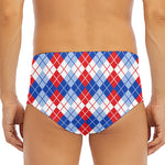 American Argyle Pattern Print Men's Triangle Swim Briefs