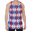 American Argyle Pattern Print Men's Velvet Tank Top