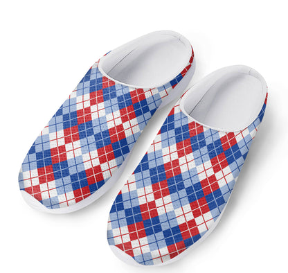 American Argyle Pattern Print Mesh Casual Shoes