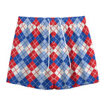 American Argyle Pattern Print Mesh Shorts