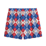 American Argyle Pattern Print Mesh Shorts
