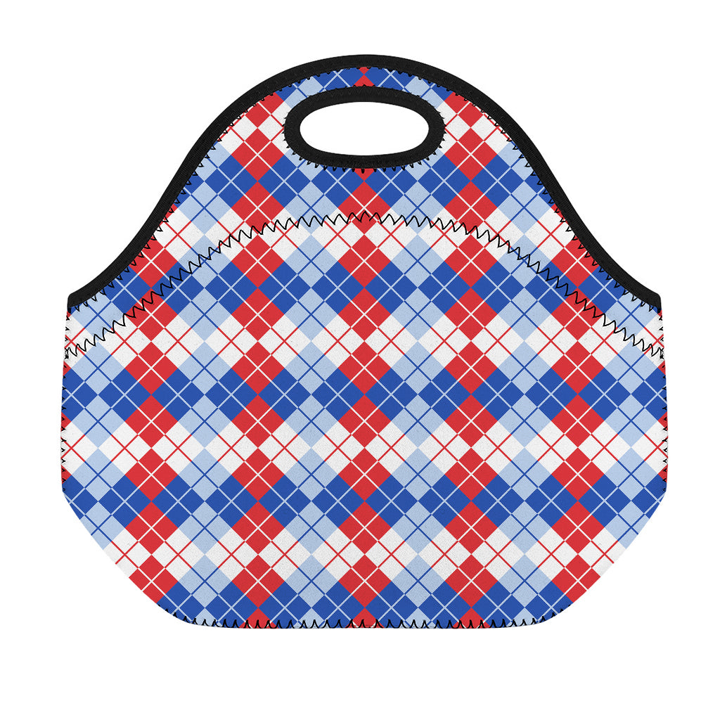 American Argyle Pattern Print Neoprene Lunch Bag