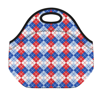 American Argyle Pattern Print Neoprene Lunch Bag
