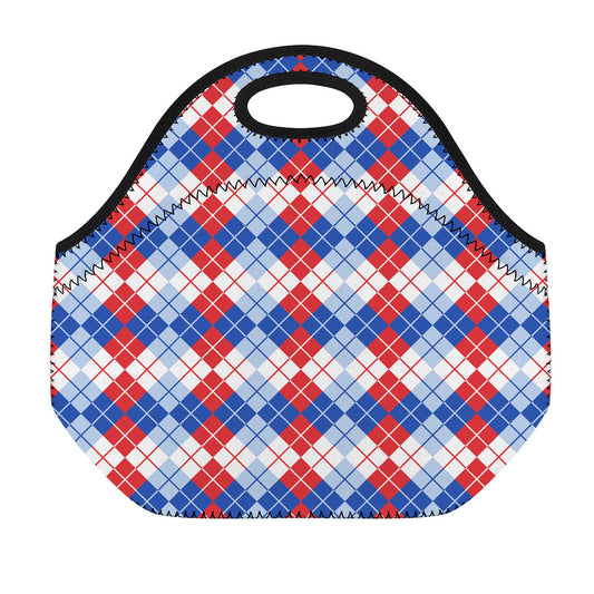 American Argyle Pattern Print Neoprene Lunch Bag