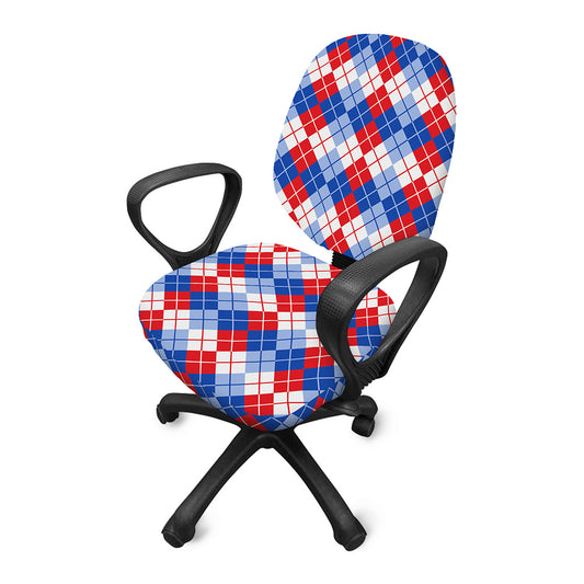 American Argyle Pattern Print Office Chair Cover