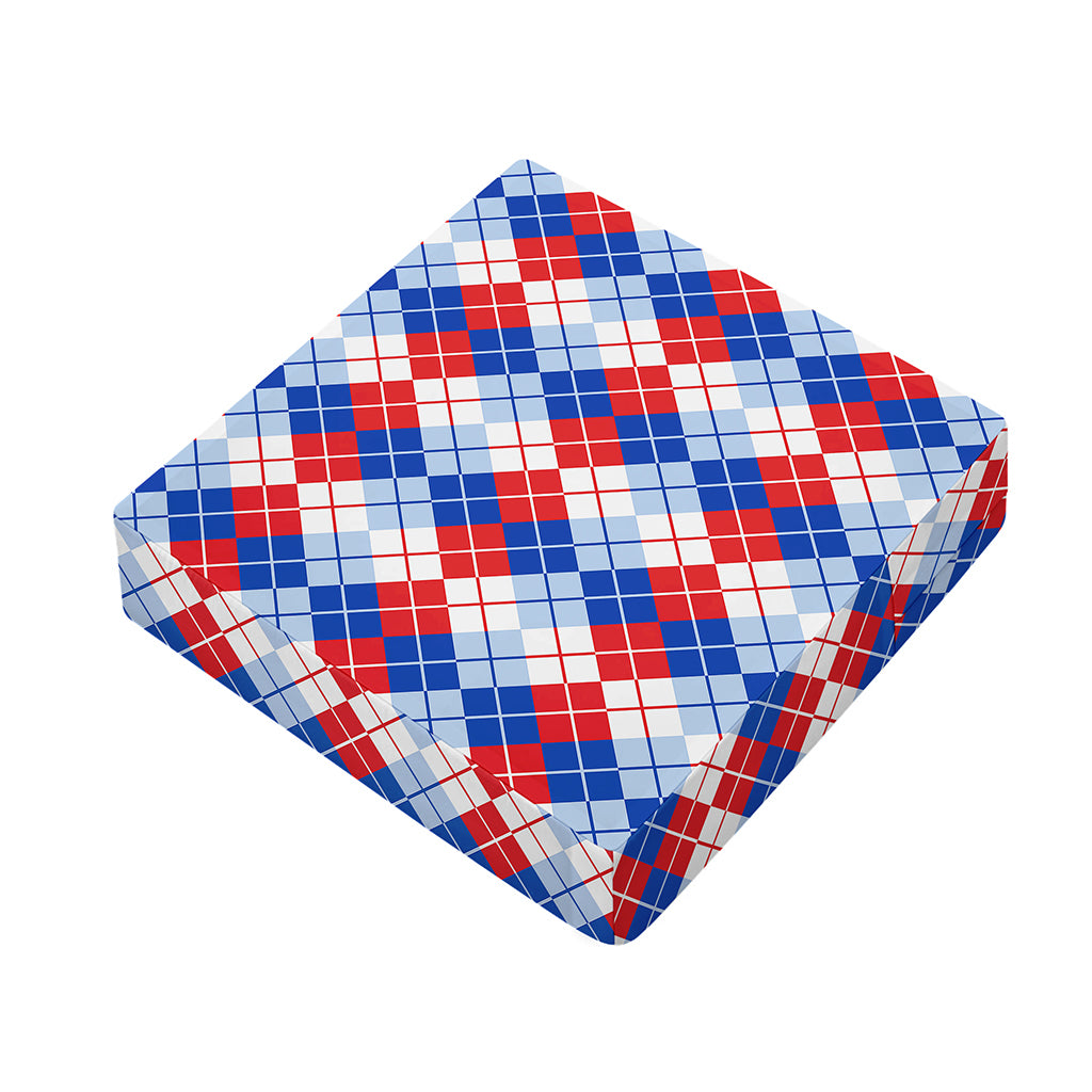 American Argyle Pattern Print Outdoor Seat Cushion Cover