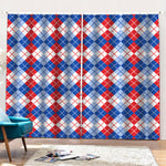 American Argyle Pattern Print Pencil Pleat Curtains