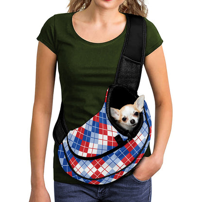 American Argyle Pattern Print Pet Sling Carrier