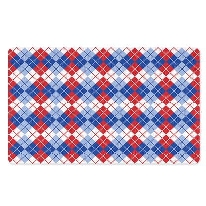 American Argyle Pattern Print Polyester Doormat