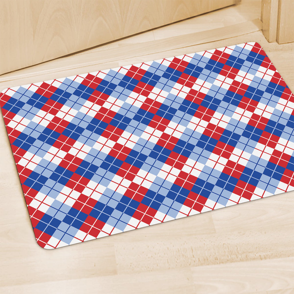 American Argyle Pattern Print Polyester Doormat