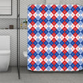 American Argyle Pattern Print Polyester Shower Curtain