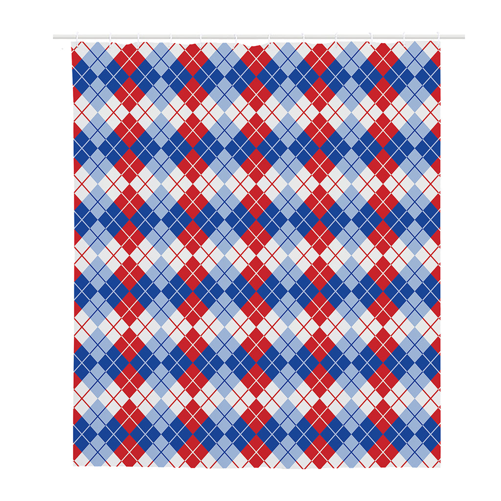 American Argyle Pattern Print Polyester Shower Curtain