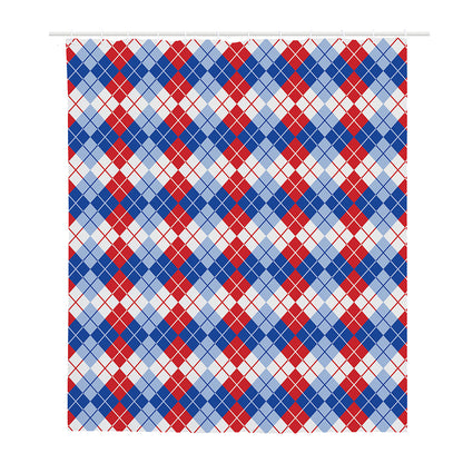 American Argyle Pattern Print Polyester Shower Curtain