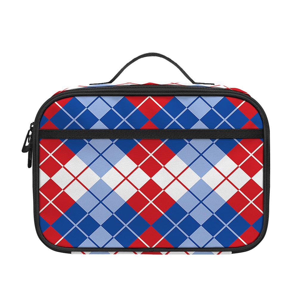 American Argyle Pattern Print Portable Lunch Bag