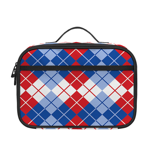 American Argyle Pattern Print Portable Lunch Bag