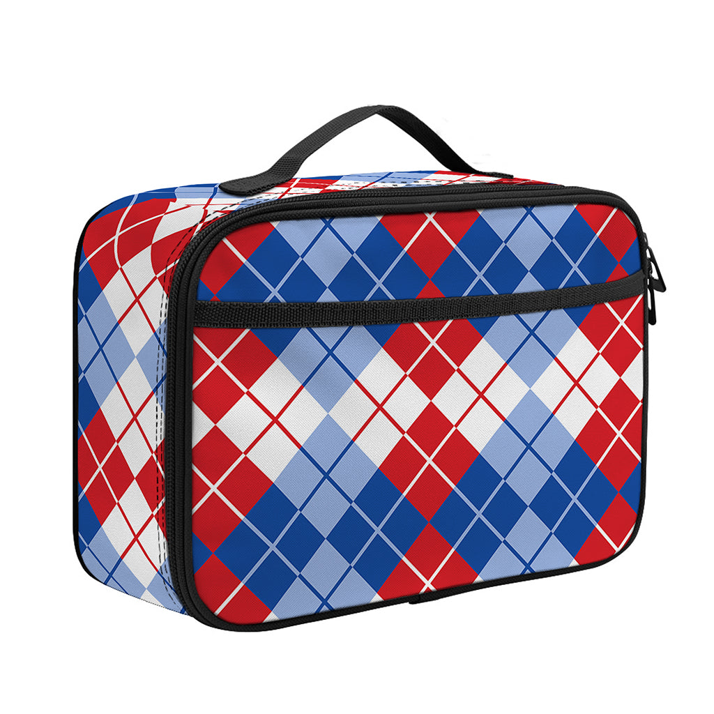 American Argyle Pattern Print Portable Lunch Bag