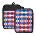 American Argyle Pattern Print Pot Holders With Pocket