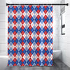 American Argyle Pattern Print Premium Shower Curtain