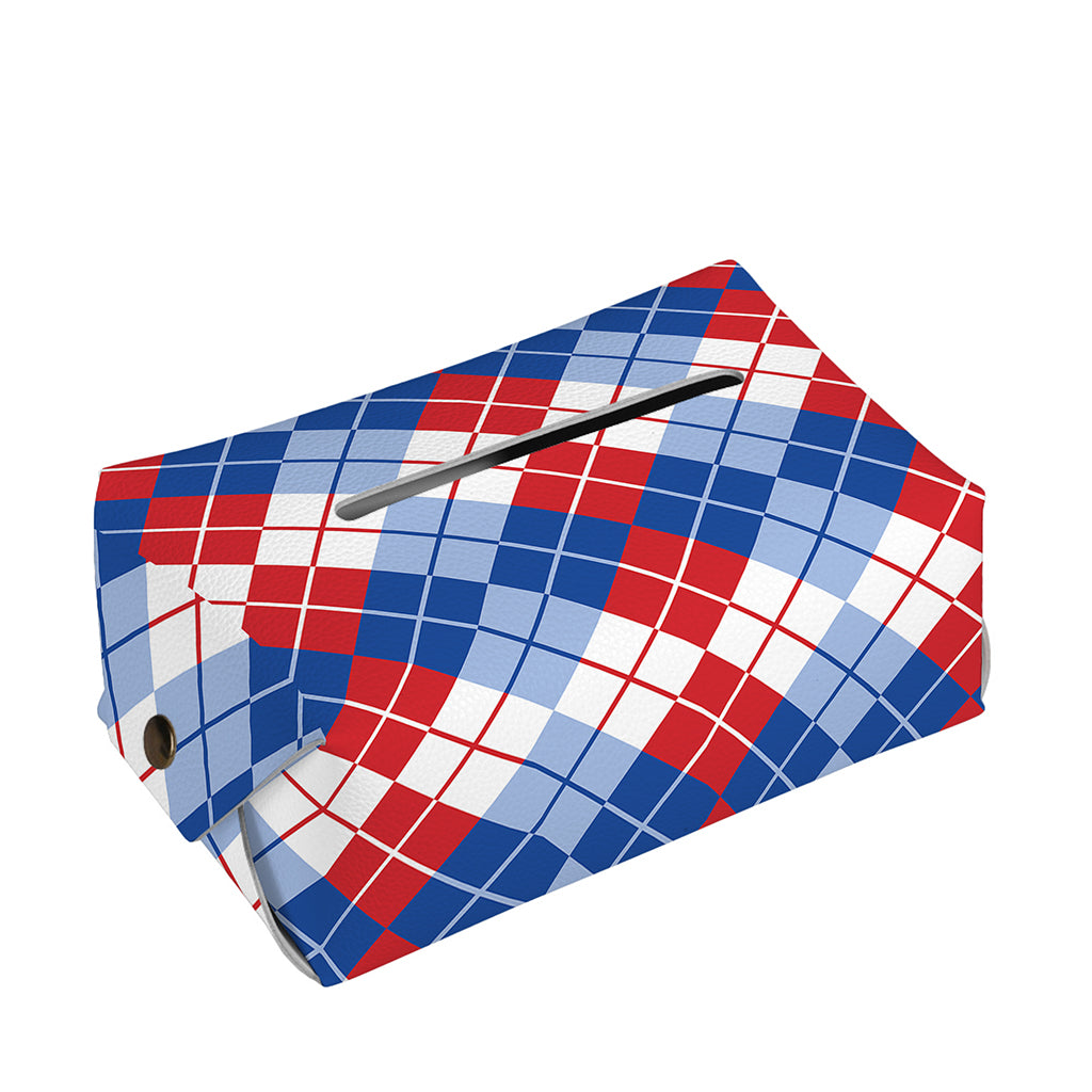American Argyle Pattern Print Rectangle Tissue Box Cover