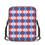 American Argyle Pattern Print Rectangular Crossbody Bag