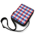 American Argyle Pattern Print Rectangular Crossbody Bag