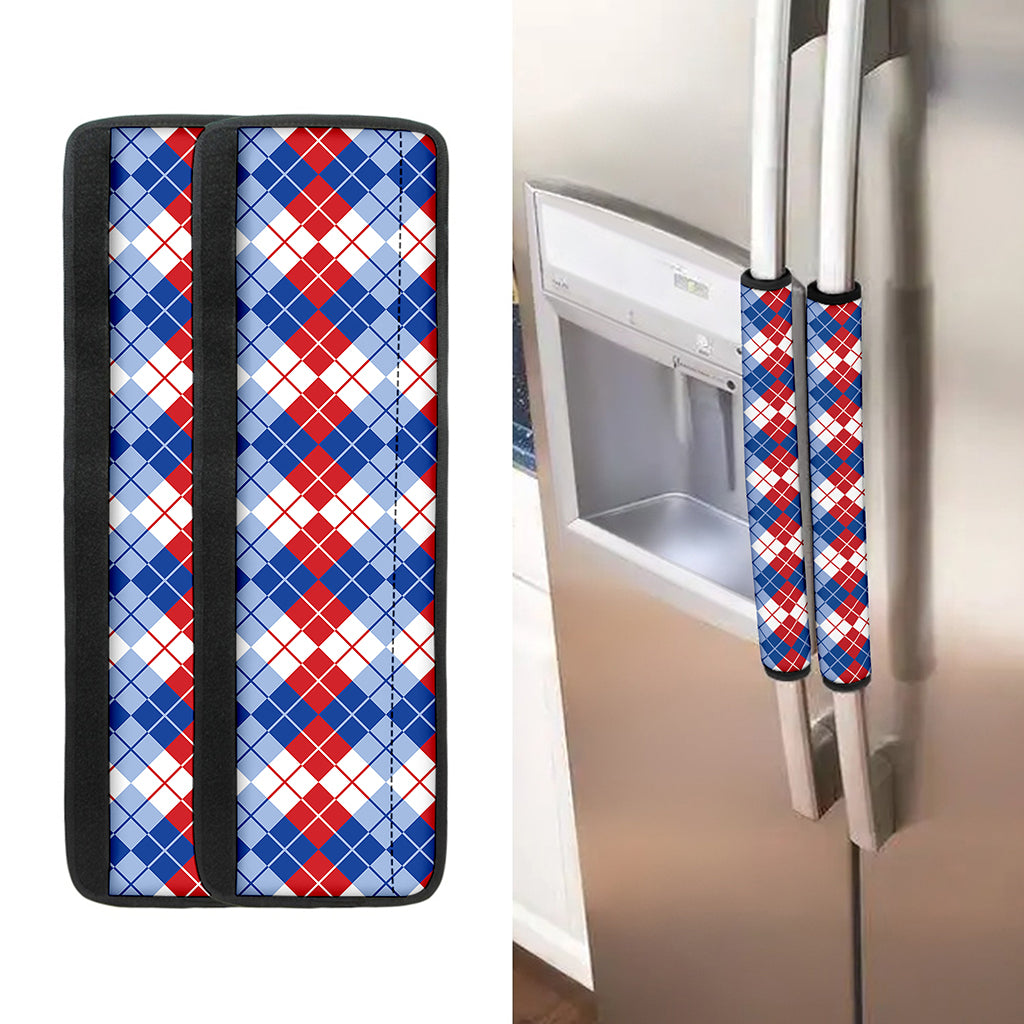 American Argyle Pattern Print Refrigerator Handle Covers