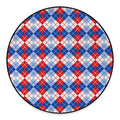 American Argyle Pattern Print Round Floor Mat