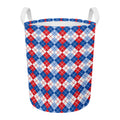 American Argyle Pattern Print Round Laundry Basket