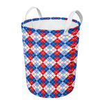 American Argyle Pattern Print Round Laundry Basket