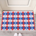 American Argyle Pattern Print Rubber Doormat
