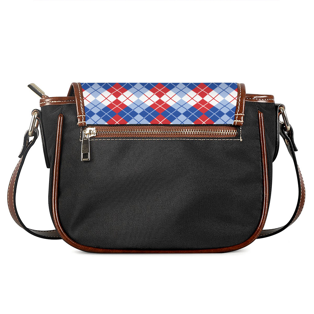 American Argyle Pattern Print Saddle Bag