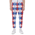 American Argyle Pattern Print Joggers