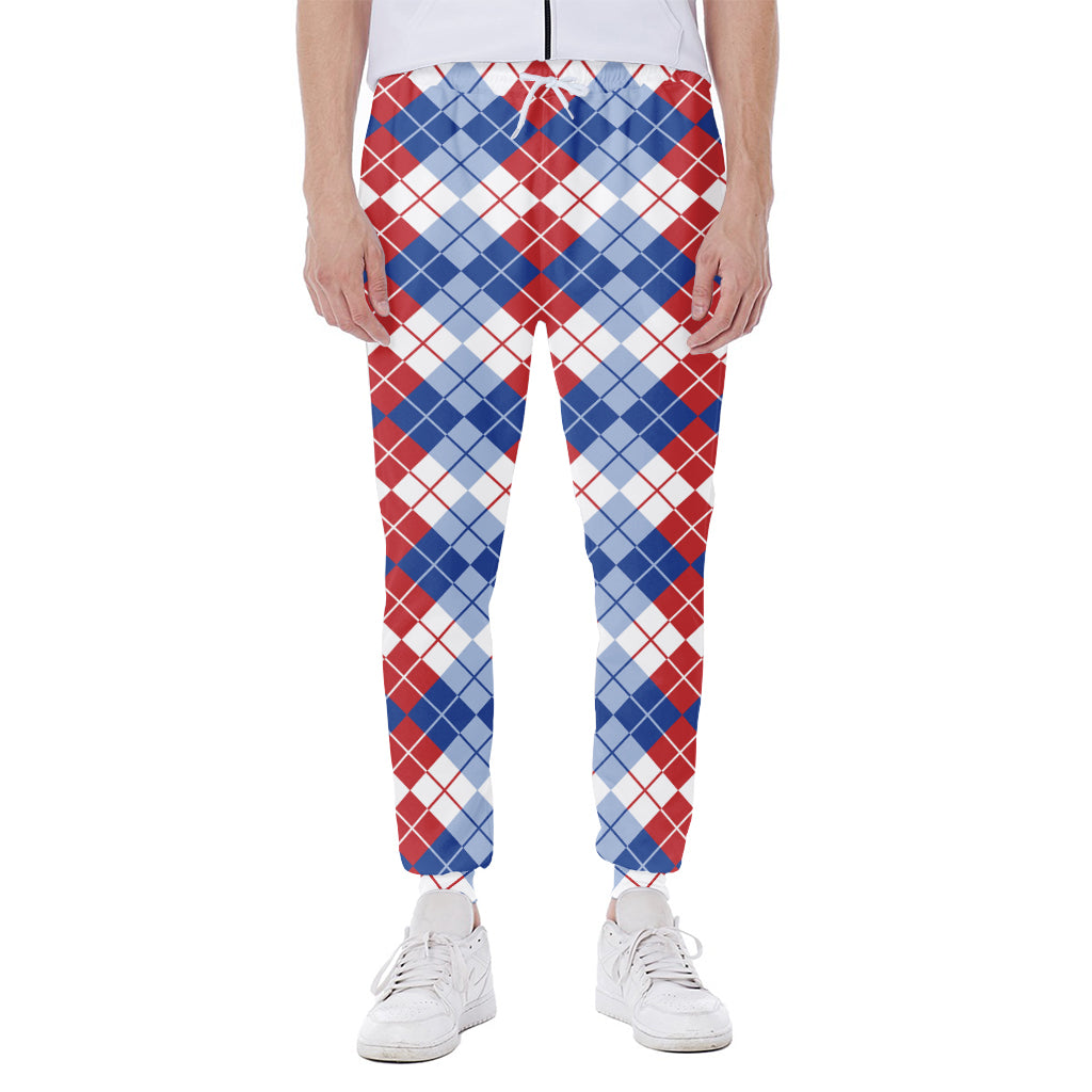 American Argyle Pattern Print Scuba Joggers