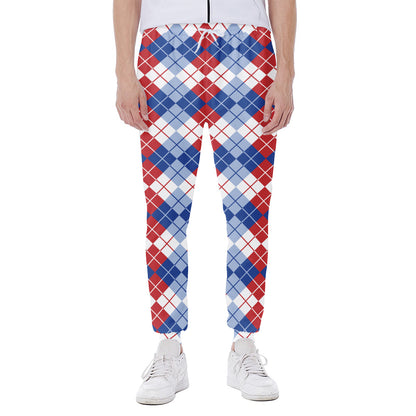 American Argyle Pattern Print Scuba Joggers
