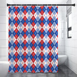 American Argyle Pattern Print Shower Curtain