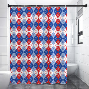 American Argyle Pattern Print Shower Curtain