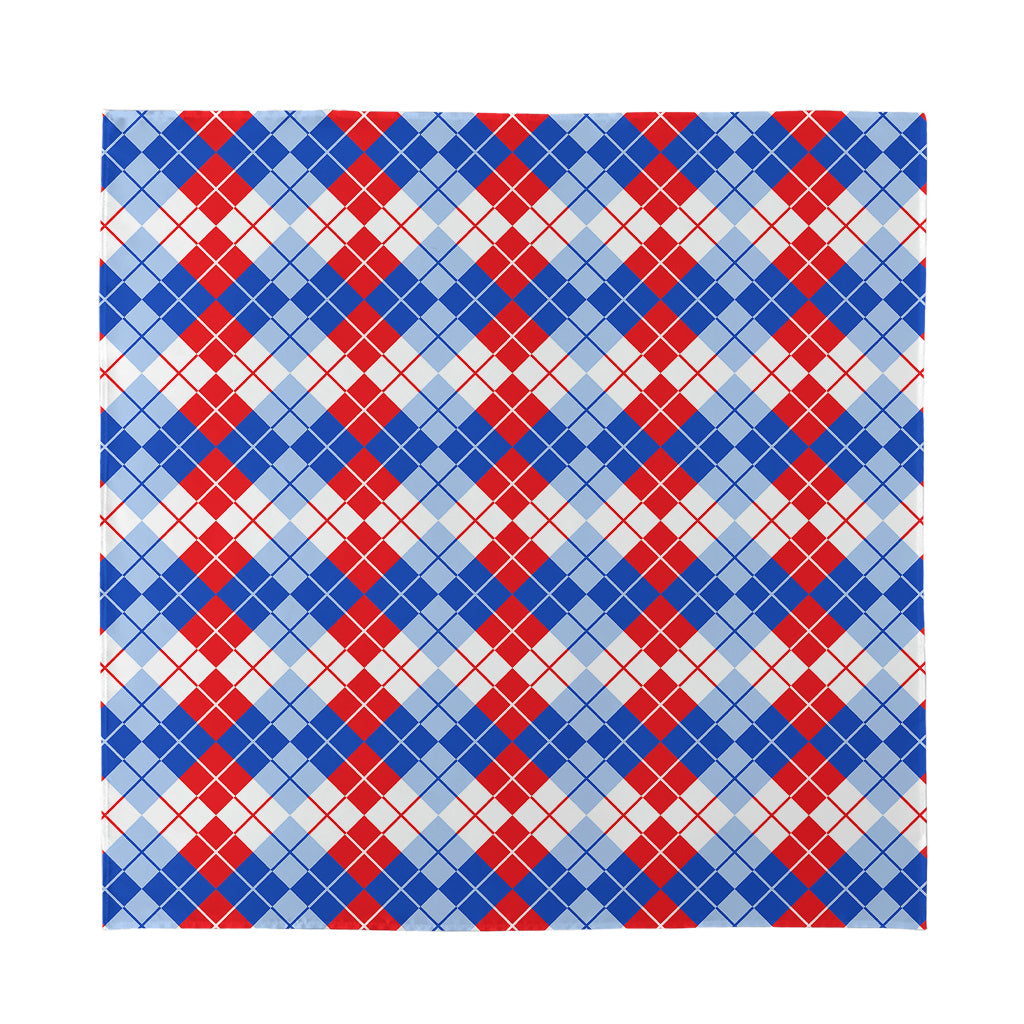American Argyle Pattern Print Silk Bandana