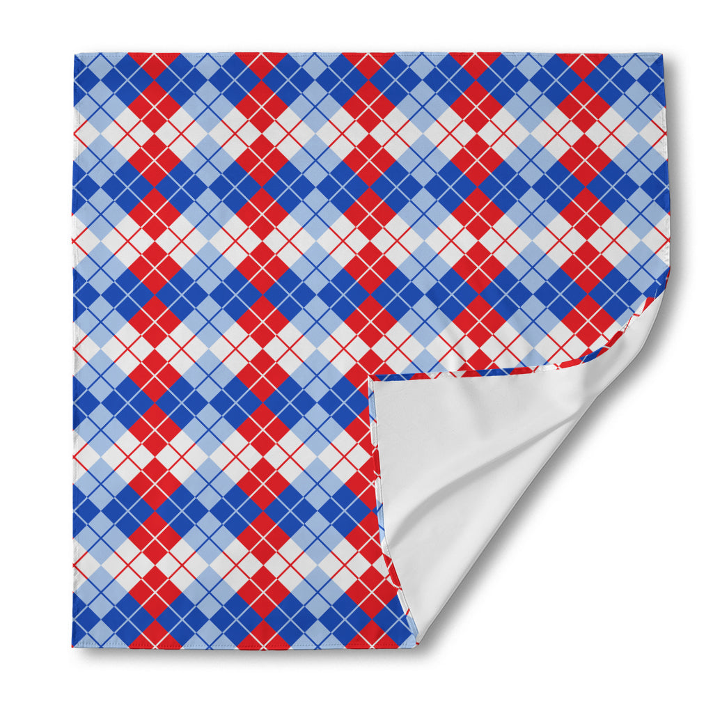 American Argyle Pattern Print Silk Bandana