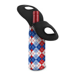 American Argyle Pattern Print Single Neoprene Wine Tote