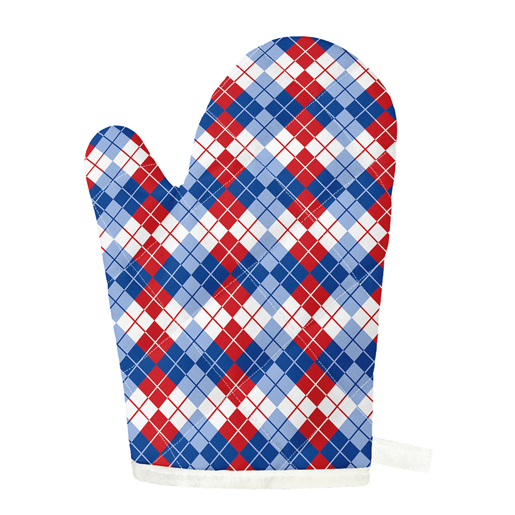 American Argyle Pattern Print Single Oven Mitt